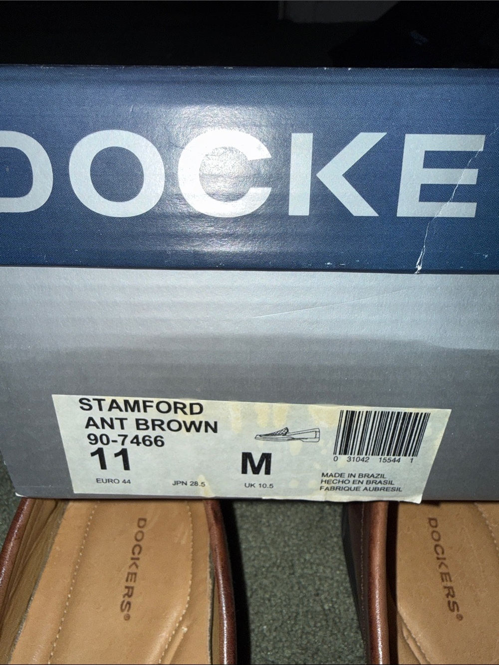 Dockers Brown Woven Leather Slip-On Loafers - Picture 3 of 8